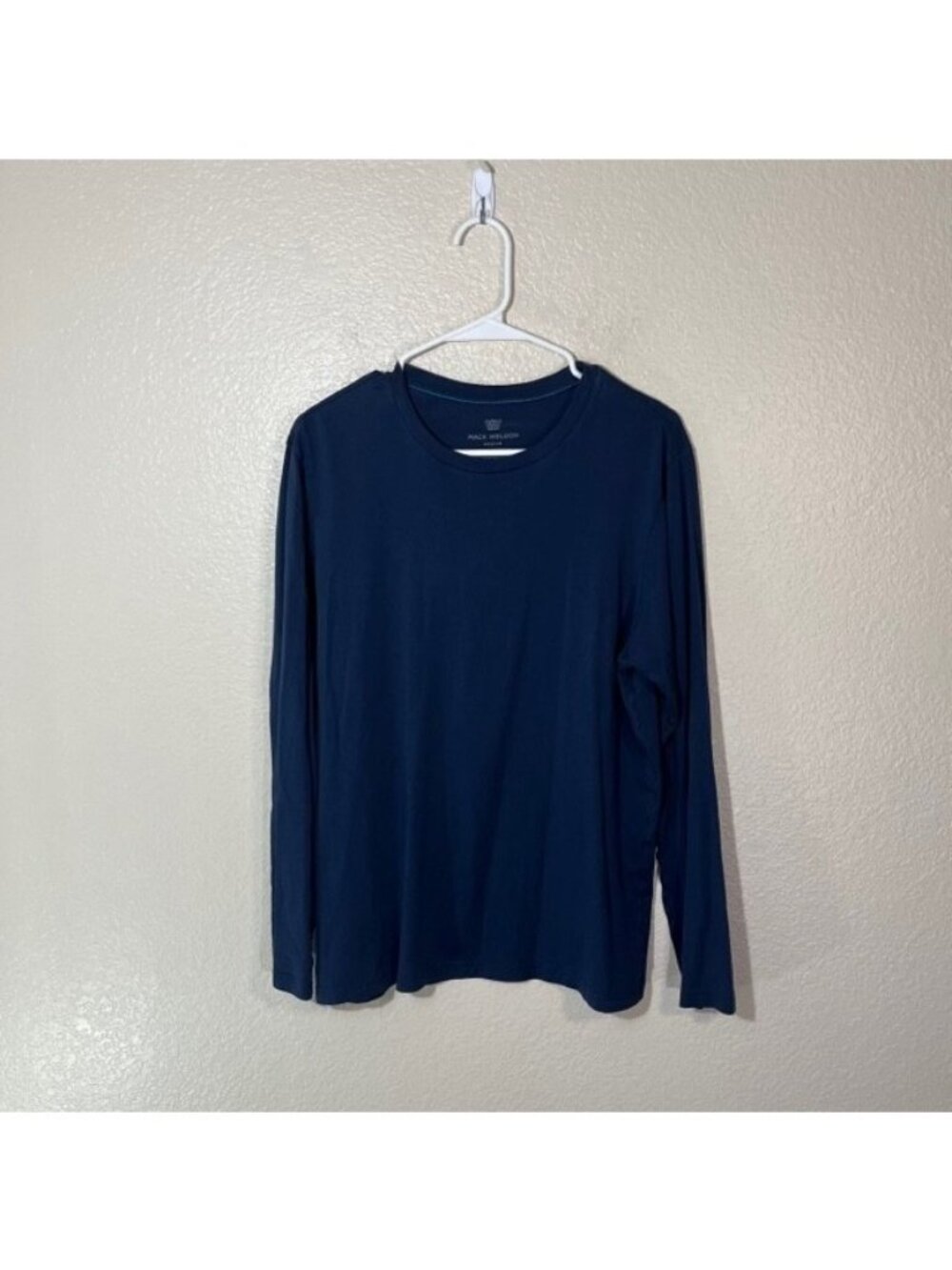 Mack Weldon Shirt Mens Medium Pima Cotton Long Sleeve Tee Blue Casual